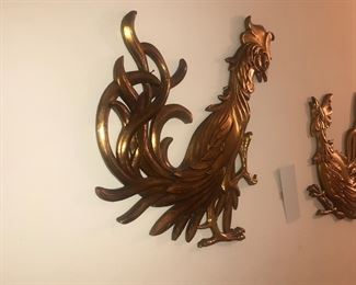 Items Located In The Hallway Leading To The Kitchen ~ Vintage Syrocco Fighting Roosters Wall Decor
