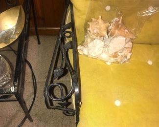 Items Located In The Sunroom ~ Vintage Woodard / Salterini Era Wrought Iron Patio Set With Cushions ~ Sofa Two Arms Chairs Two End Tables And Coffee Table