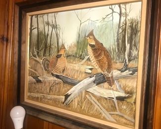 Items Located In The Sunroom~ Vintage Signed E D Throgmorton / Throemorton Grouse Painting