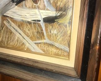 Items Located In The Sunroom ~ Vintage Signed E D Throgmorton / Throemorton Grouse Painting