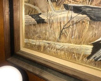 Items Located In The Sunroom~ Vintage Signed E D Throgmorton / Throemorton Grouse Painting