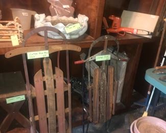 Items Located In The Garage ~ Vintage Snow Sleds