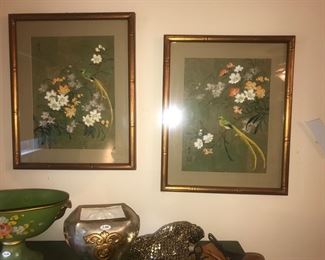 Items Located In The 3rd Bedroom ( MASTER) ~ Vintage Chinese Hand Painted Art