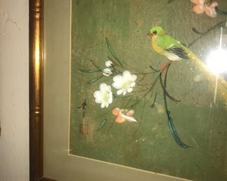 Items Located In The 3rd Bedroom ( MASTER) ~ Vintage Chinese Hand Painted Art