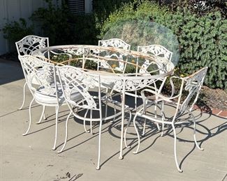 This patio table and chair set is one of two patio sets available.