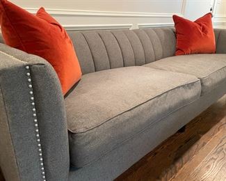Long Grey Sofa by Aria - pillows not included