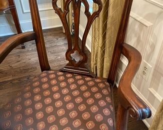 Mahogany dining chair with arms