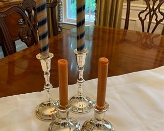 Silver plated candle stick holders