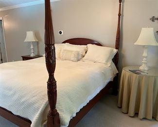 Vintage Henkel Harris King 4 poster bed and mattress set. 