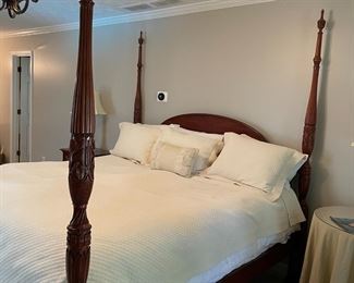 Vintage Henkel Harris King 4 poster bed and mattress set. 