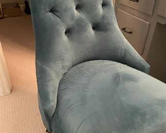 Blue velvet chair