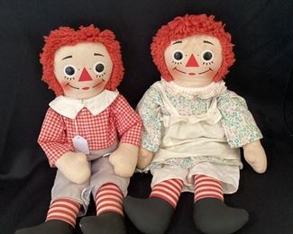 Vintage Knickerbocker "I love you" Raggedy Ann and Andy dolls