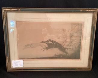 Vintage Louis Icart print, signed and framed