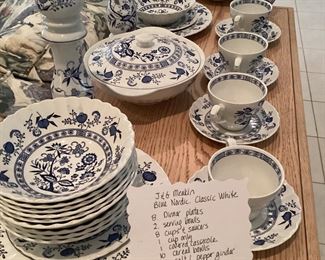 J & G Meakin Blue Nordic Classic White, 44 pcs