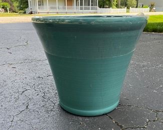 Teal outdoor planter