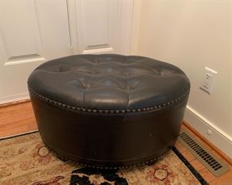 Leather ottoman