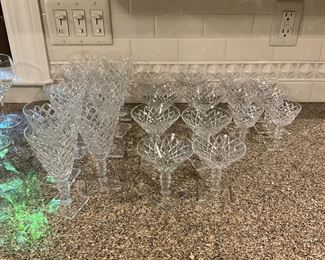 CRYSTAL GLASSES WITH UNIQUE SQUARE BOTTOM - SEE NEXT PHOTO