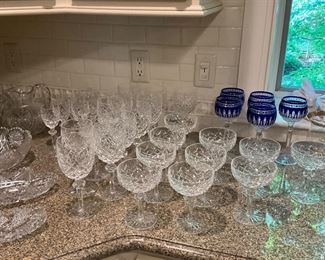LARGE SET OF WATERFORD GLASSES - SEE NEXT PHOTO FOR CLOSER PATTERN