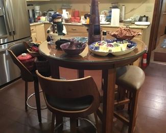 Cute table with 2 chairs and 2 stools MCM style but not vintage