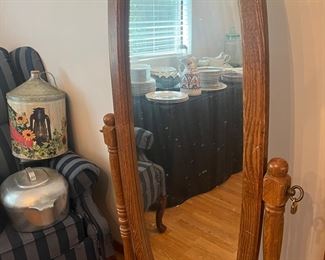Oak Standing Mirror