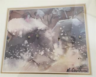 Snowy Ridge by Marg Grothier. Frame, about 11x10 inches. 