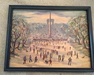 Park with Monument by Buzzelli. 