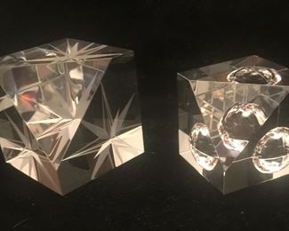 A pair of kaleidoscope-like blocks. 