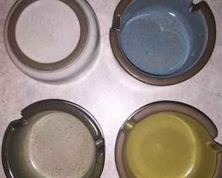 Set of four vintage Edith Heath ashtrays, great to display on any MCM coffee table. 