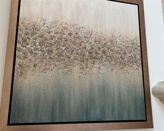 Two complimenting abstract textured art  34" square