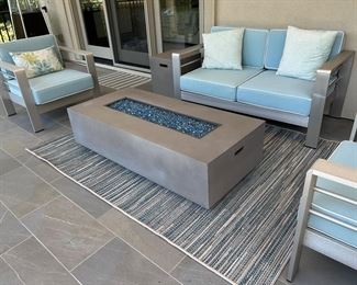 Patio love seat 57" wide with 2 arm chairs