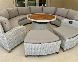 *New still with tags*  Nautica 7 piece circular seating with center umbrella table. overall diameter is 10'3". center table is 45" round.