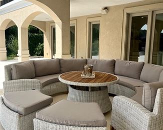 *New still with tags*  Nautica 7 piece circular seating with center umbrella table. overall diameter is 10'3". center table is 45" round.