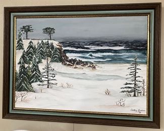 Oil Painting of Winter Scene