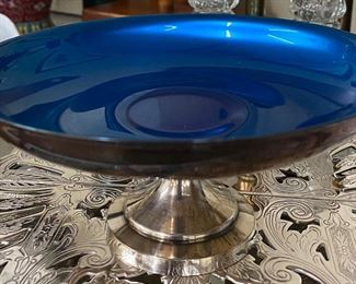 Enameled Silverplated Candy Dish