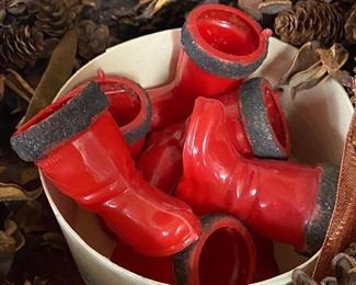 Vintage Plastic Santa Boots