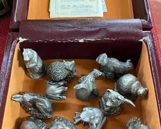 Franklin Mint Pewter Woodland Animals