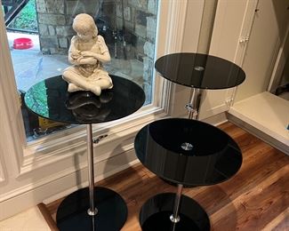 These are black glass and chrome tables.  I also have a desk to match