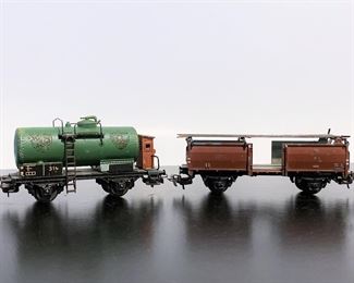 Marklin H0, 314 tank-car , BP 1950s and auto transport railcar