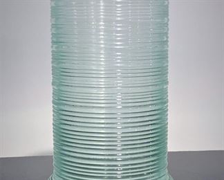 Deco Imperial Glass ‘Spun’ jar in Turquoise.  Missing lid  