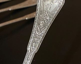 Four Antique Sterling silver spoons Persian by Tiffany & Co. 