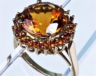 14k gold cocktail ring with Citrine stone setting by STS Jewelry Inc. 