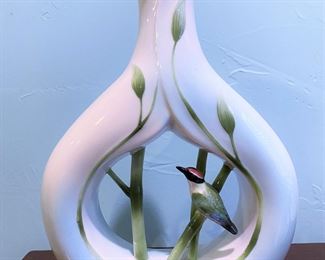 Franz Porcelain bamboo bird vase 