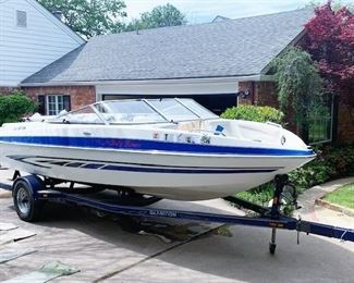 2008 Glastron GT 225 boat with  220hp Volvo Penta motor,  We just checked  the hour meter and it shows 167.6 hours.   One owner, last time used was last summer  after which it was fully winterized and battery was detached. The owner always had it serviced through Blake’s Boats on hwy 287 south of Corsicana.  It has a cover and has recently been fully detailed.    This boat will not go to 1/2 off on Saturday but serious offers will taken and will be considered by the end of Saturday.  