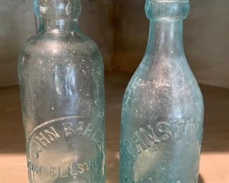 Antique glass blob top bottles