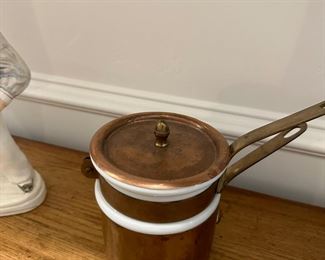 Copper/ ceramic double broiler 