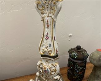 German Meissen style rococo porcelain floor lamp
