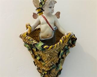 Vintage Majolica wall plaque