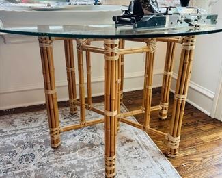 MaGuire rattan and glass dining table 