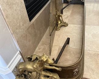 Brass fireplace fender