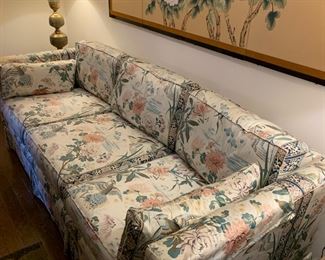 #9	Floral Sofa w/large Bird- 62" Long by lee Industries - 87"	 $75.00 
